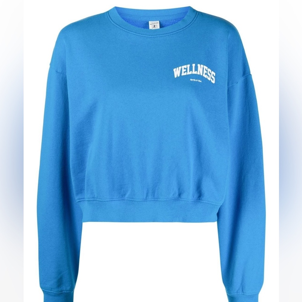 NWT Sporty & Rich graphic-print cropped sweatshirt